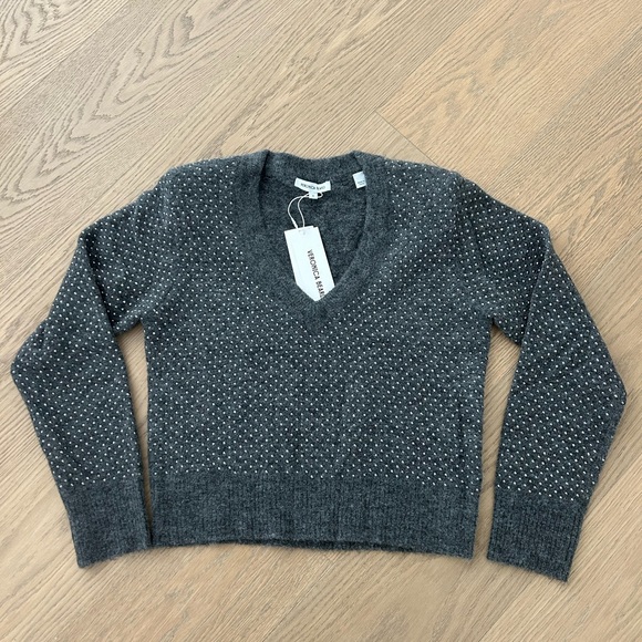 NWT Veronica Beard Pablah V-Neck Embellished Sweater - Picture 5 of 8